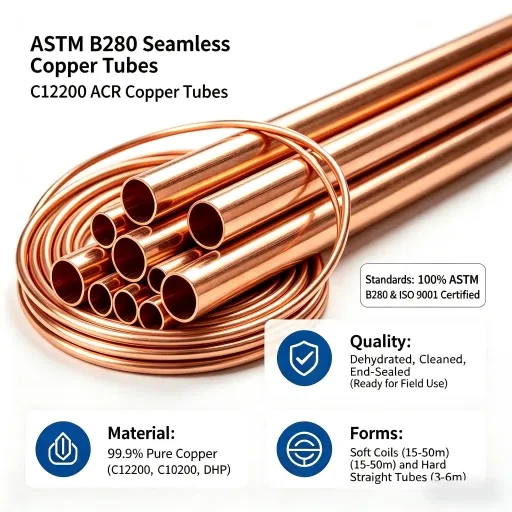 ASTM B280 Tub/conductă de cupru pentru aer condiționat și refrigerare